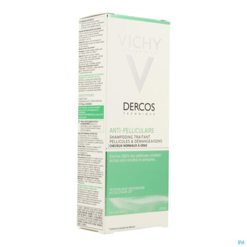 Vichy Dercos Shampooing Anti-Pelliculaire Cheveux Normaux à Gras Flacon Promo Duo 2ème à -50% - 2x200ml