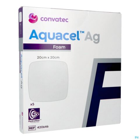 Aquacel Ag Foam Non Adhesif 20x20cm 5