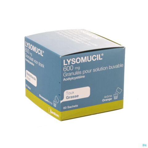 Lysomucil 600mg Toux Grasse 60 Sachets de Granulés