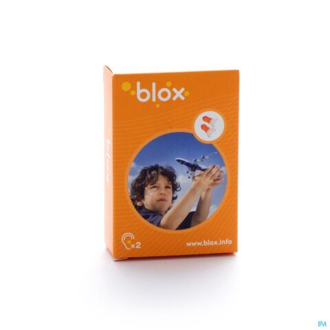 Blox Avion Protection Auditive Anti-Pression Enfant 1 Paire + Boîte de Rangement en Plastique