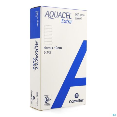 Aquacel Extra Pans Hydrofiberplusrenf Fibr 4x10cm 10