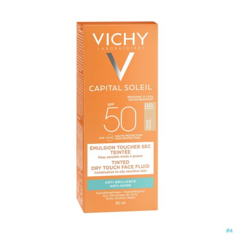 Vichy Idéal Soleil BB Emulsion Toucher Sec Teintée IP50 Tube 50ml