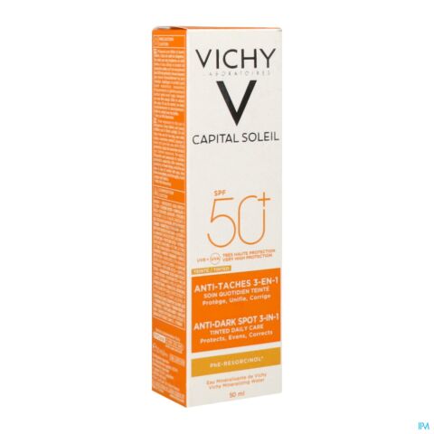 Vichy Idéal Soleil Soin Anti-Taches Teinté 3-en-1 IP50+ Tube 50ml
