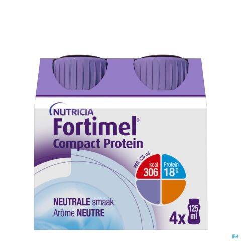 Fortimel Compact Protein Neutre Bouteille 4x125ml