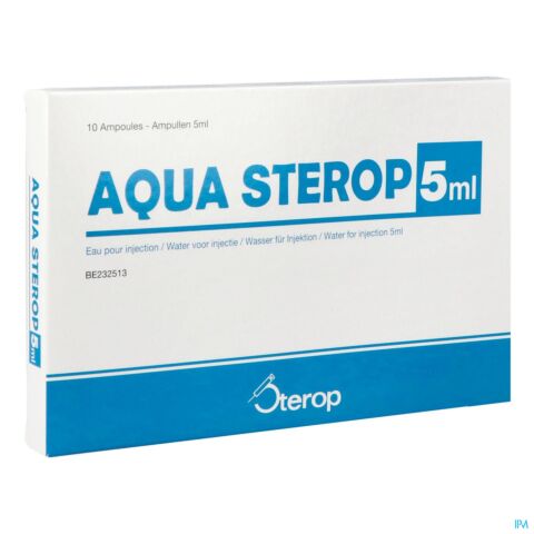 Aqua sterop pour inj solvens amp 10 x 5ml
