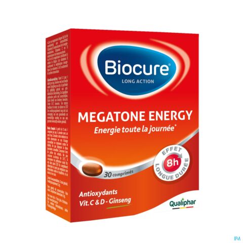 Biocure Long Action Megatone Energy Boost Adultes 30 Comprimés