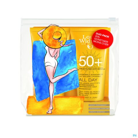 Louis Widmer Sun All Day Lait Solaire Liposomal Sans Parfum IP50+ Tube Promo 2x100ml