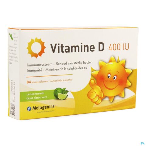 Metagenics Vitamine D 400iu 84 Comprimés à Mâcher