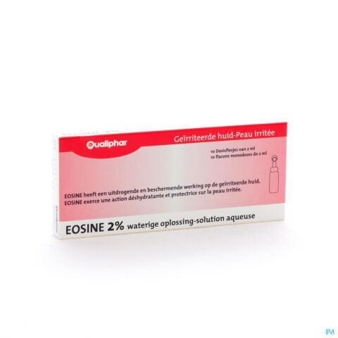 Eosine 2% Solution Aqueuse Peau Irritée 10 Flacons Monodoses de 2ml