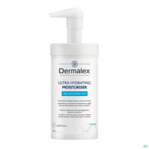 Dermalex Crème Hydratation Intense 5% Urée Peau Sèche & Sensible Eczéma Flacon Pompe 500g
