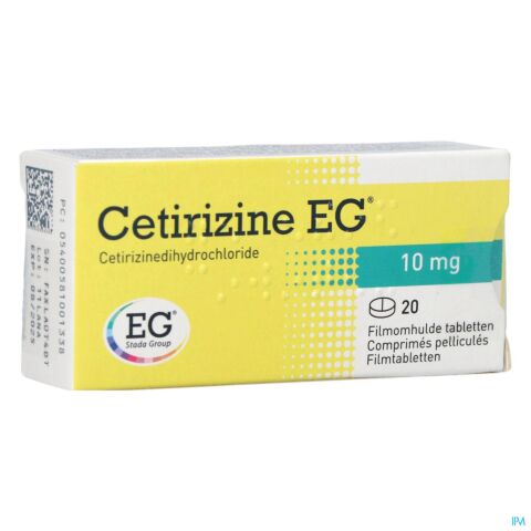 Cetirizine EG 10mg 20 Comprimés Pelliculés