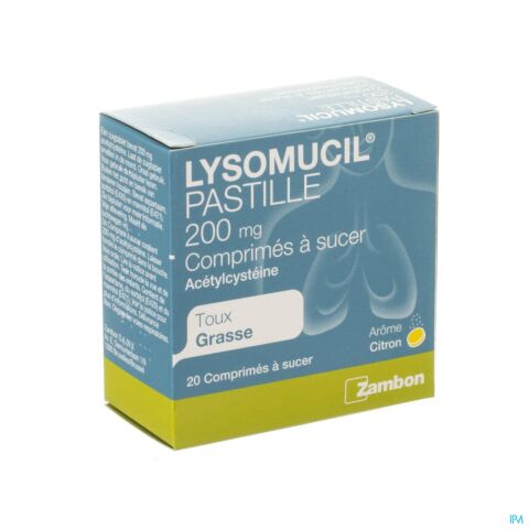 Lysomucil 200mg Toux Grasse 20 Pastilles