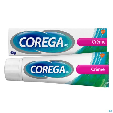Corega Crème Adhésive pour Prothèse Dentaire Léger Goût Mentholé Tube 40g