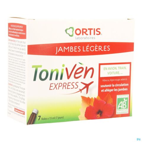 Ortis Toniven Express Jambes Légères 7 Fioles x 15ml