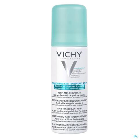 Vichy Déodorant Anti-Transpirant Anti-Traces Jaunes et Blanches Spray 125ml