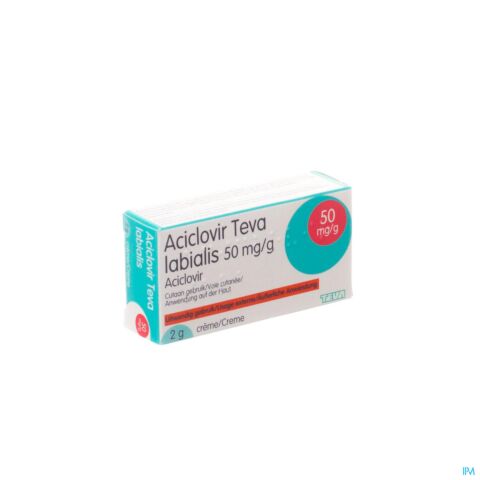 Aciclovir Teva Labialis 50mg/g Crème Tube 2g