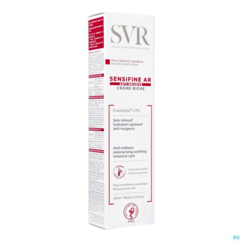 SVR Sensifine AR Crème Riche Soin Intensif Hydratant Apaisant Anti-Rougeurs Tube 40ml