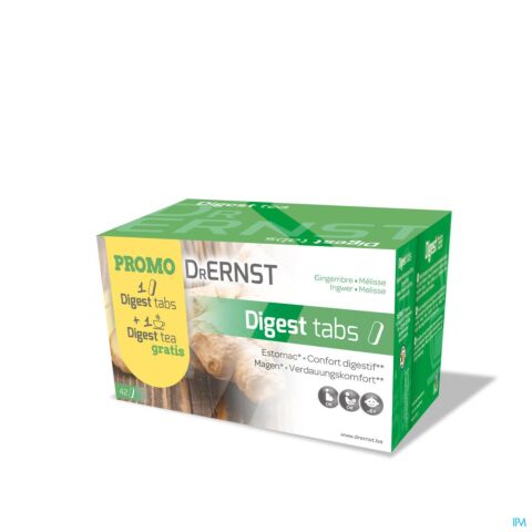 Dr Ernst Promo Pack Digest Tabs Gingembre & Mélisse 42 Comprimés + Digest Tea Mélisse & Menthe 20 Sachets de Tisane