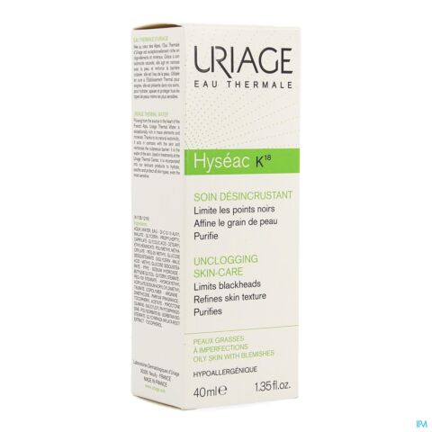 Uriage Hyséac K18 Soin Désincrustant Tube 40ml