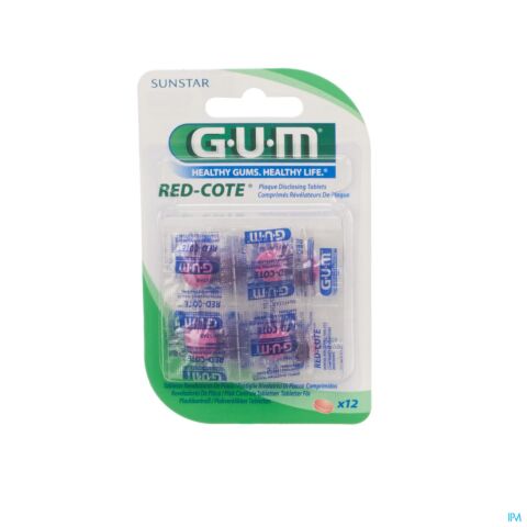 Gum Red-Cote Révélateur de Plaque Dentaire 12 Comprimés