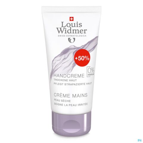 Louis Widmer Crème Mains Sans Parfum Tube 50ml + 25ml GRATUITS