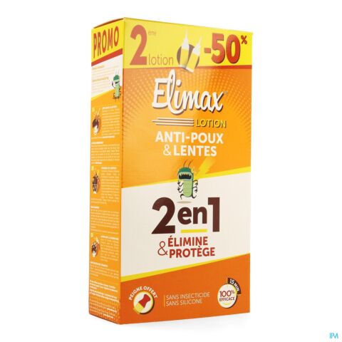 Elimax Lotion Anti-Poux & Lentes Promo 2x100ml 2ème à -50%