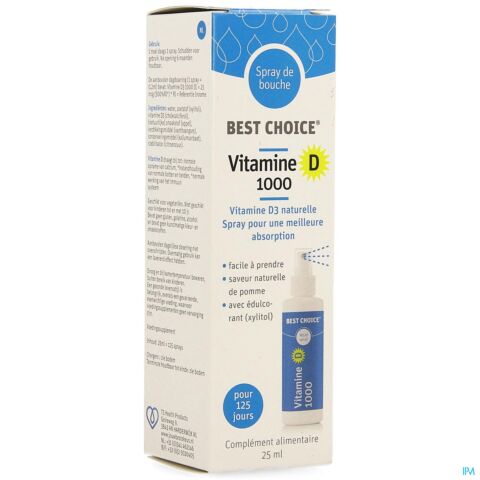 Best Choice Spray Bouche Vitamine D 1000 25ml