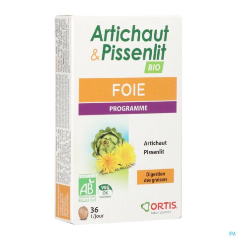 Ortis Foie Artichaut & Pissenlit Bio 36 Comprimés