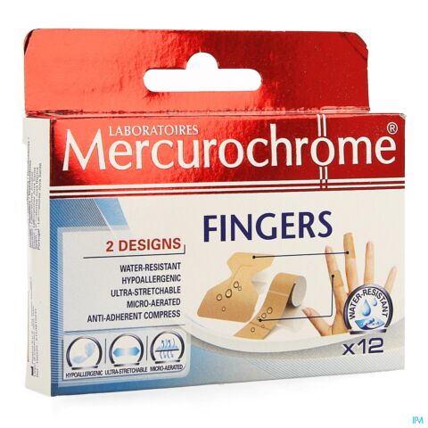 Mercurochrome Fingers Pansements Doigts 12 Pièces