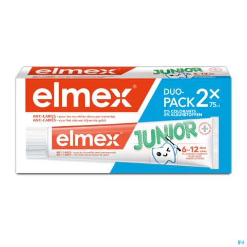Elmex Junior Dentifrice 6-12 ans Tube PROMO 2x75ml