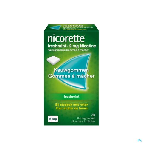 Nicorette Freshmint 2mg Nicotine 30 Gommes à Mâcher