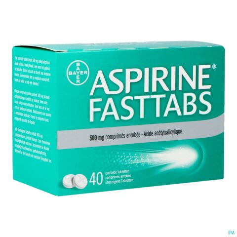 Aspirine FastTabs 500mg 40 Comprimés Enrobés