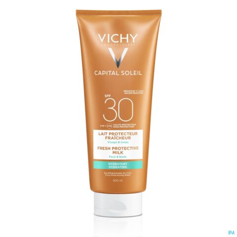 Vichy Capital Soleil Beach Protect Lait Hydratant Fraîcheur Visage & Corps IP30 Tube 300ml