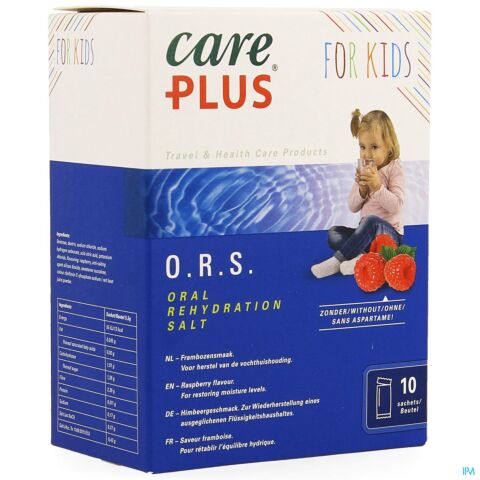 Care Plus S.R.O. Sels de Réhydratation Orale Kids Arôme Framboise 10 Sachets