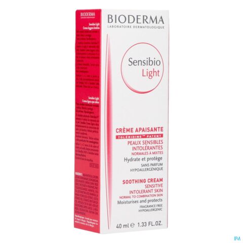 Bioderma Sensibio Light Crème Apaisante Peaux Sensibles Intolérantes Tube 40ml
