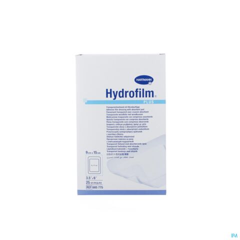 Hartmann Hydrofilm Plus Pansement de Plaie Autoadhésif 9cmx15cm 25 Pièces