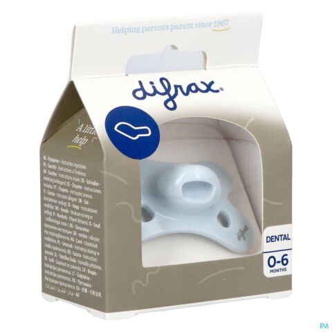 Difrax Sucette Dental 0-6m Uni/pure Bleu/ice