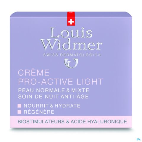 Louis Widmer Crème Pro-Active Light Soin de Nuit Parfumée Pot 50ml