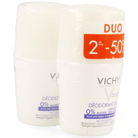 Vichy Déodorant Sans Sels d'Aluminium 24h Peau Réactive Roll-On Duo 2x50ml