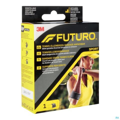 Futuro Sport Bandage Tennis-Elbow Noir Ajustable 1 Pièce