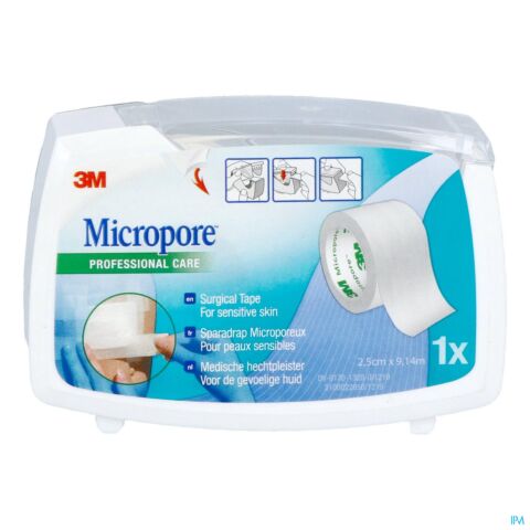 3m Micropore Sparadrap Microporeux Peaux Sensibles 2,5cmx9,15m 1 Pièce