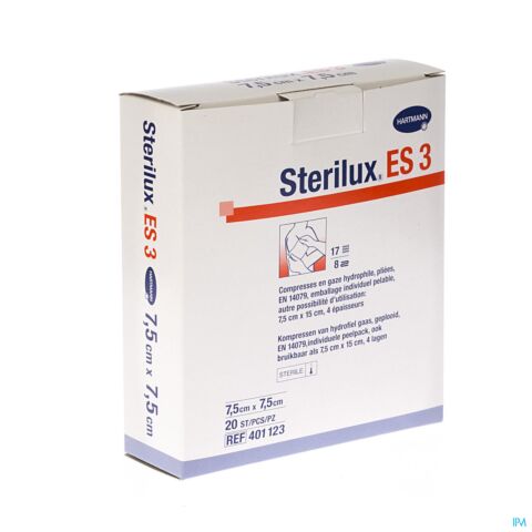 Hartmann Sterilux ES3 Compresses Stériles 7,5x7,5cm 20x1 Pièce