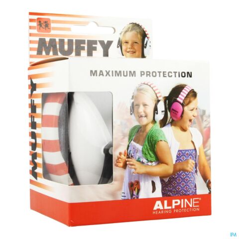 Alpine Muffy Casque Anti-Bruit Enfant Blanc/Rouge 1 Pièce