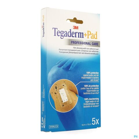 Tegaderm + Pad 3m Film Dressing N/adh 6 X 10cm 5