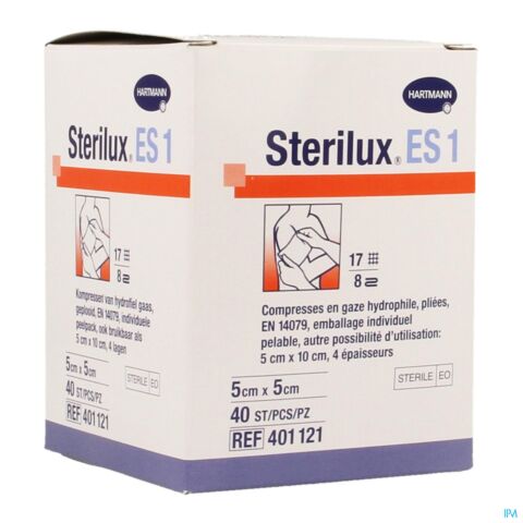 Hartmann Sterilux ES1 Compresses Stériles 8 Plis 5x5cm 40x1 Pièce