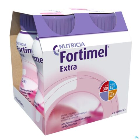 Fortimel Extra Fraise Bouteille 4x200ml
