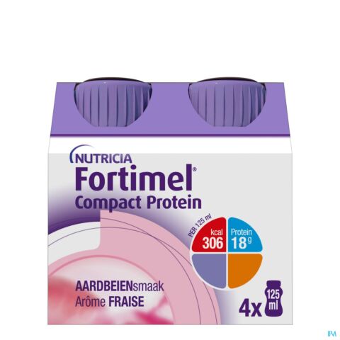 Fortimel Compact Protein Fraise Bouteille 4x125ml