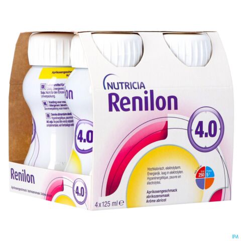 Renilon 4.0 Boisson Arôme Abricot Bouteilles 4x125ml