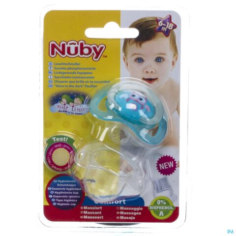 Nuby C Sucette Polyprop. Ortho Lumineuse 6-18m