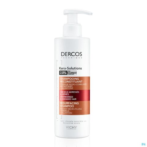 Vichy Dercos Kera-Solutions Shampooing Reconstituant Cheveux Agressés & Abîmés Flacon Pompe 250ml